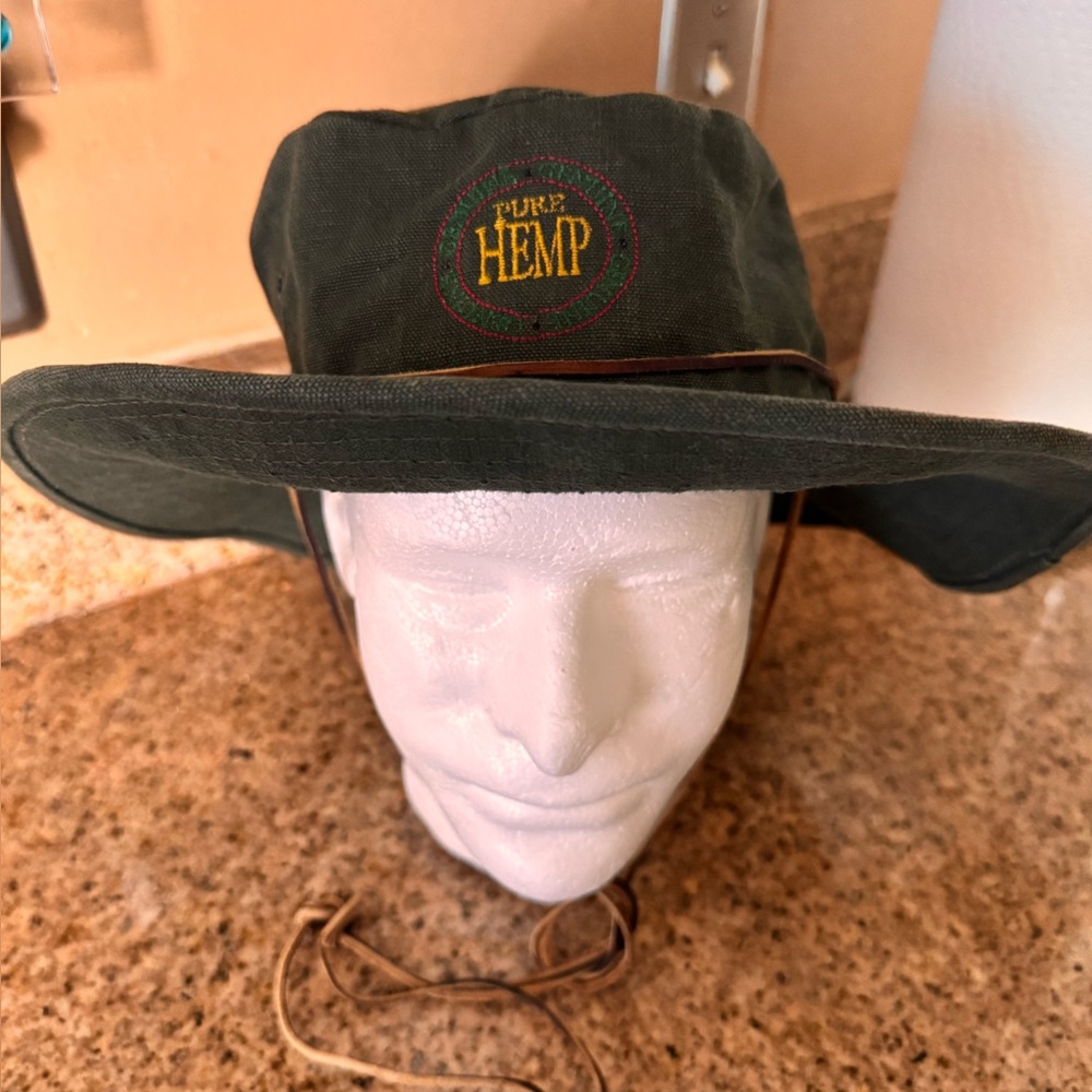 Vintage Pure Hemp Hat army green